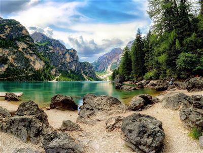 Italien Südtirol Prager Wildsee bei Bruneck